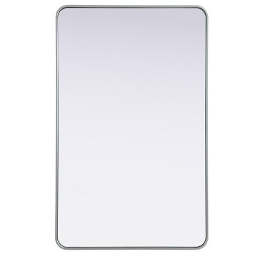 Elegant Lighting Contour Metal Rectangle Mirror 30x48 in Silver