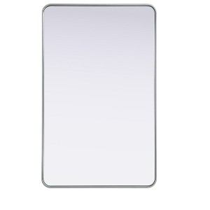 Elegant Lighting Contour Metal Rectangle Mirror 30x48 in Silver - 1 of 4