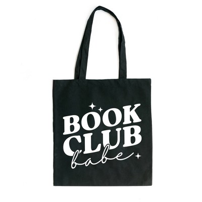 City Creek Prints Book Club Babe Canvas Tote Bag - 15x16 - Black