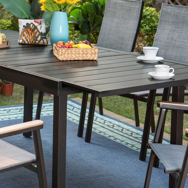 9pc Patio Set with Steel Expandable Table &#38; Stackable Sling Chairs - Captiva Designs, 4 of 9