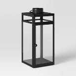 24" x 8" Decorative Metal Lantern Candle Holder Black - Threshold™