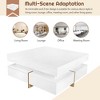 NicBex 31.5" On-Trend High Gloss Accent Coffee Table with4 Drawers,2-Tier Center Table Cocktail Table for Living Room,110lbs Max,White - 3 of 4