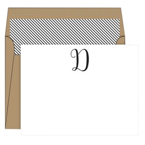 "D" Monogram Die Cut Social Set Collection White: Personalized Stationery Cards, Invitations, RosanneBECK Collections - 1 of 1