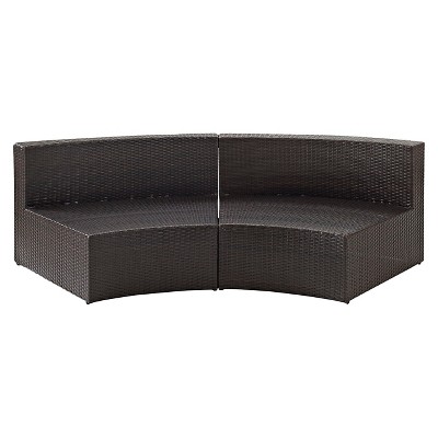 Catalina Wicker and Plastic 3-Seat Outdoor Sectional Sofa in Sand