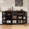 KTMBDW 54.9" Kitchen Island with Drop Leaf, Kitchen Storage Cart with 4 Door Shelves, Rolling Kitchen Island on 4 Wheels for Kitchen, Dining Room - 2 of 4