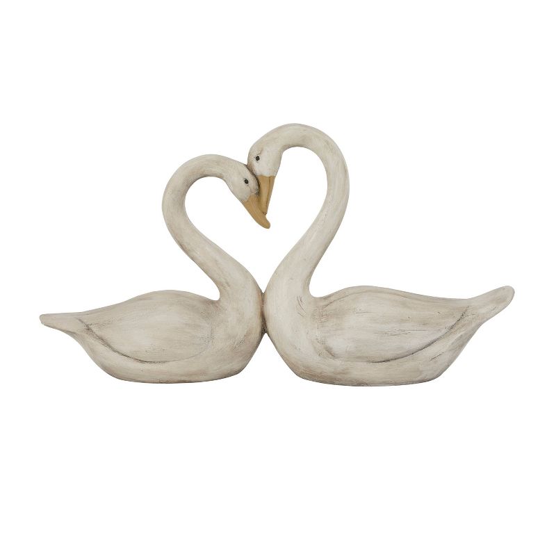 17&#34; x 32&#34; Country Cottage Magnesium Oxide Swans Garden Sculpture White - Olivia &#38; May, 1 of 7