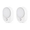 YANSUN 0. 6W Plug-in White Motion Sensor OvalNight Light with 3-Mode Dimming, Warm 3000K Soft LED, Auto/On/Off Modes 2 Packs - 2 of 4