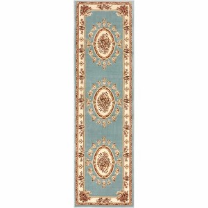Well Woven Pastoral Medallion French European Floral Formal Traditional Modern Classic Thick Soft Area Rug - 1 of 4