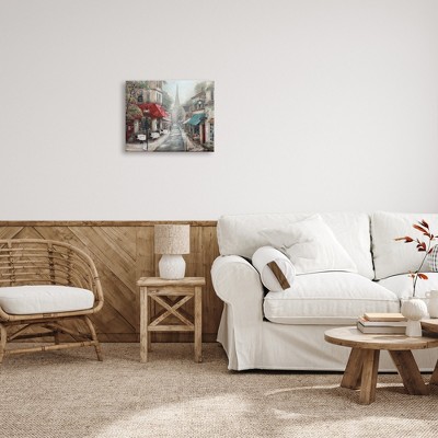 Parisian City Streets Landscape Wrapped Canvas Wall Art