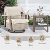 YARDSIGHT 3-Piece Rattan Outdoor Furniture, PE Wicker Swivel Patio Chair Set with Cushions and Coffee Table - 4 of 4