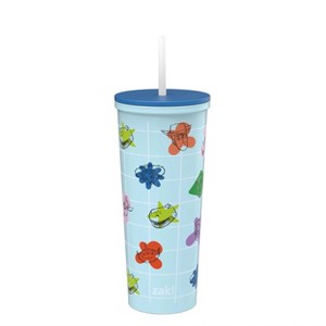 Zak Designs Toy Story 4 24oz Stainless Steel Double Wall Vacuum Cleary Straw Tumbler - 1 of 4