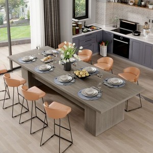 FUFU&GAGA Large - sized Contemporary Dining Table: Sturdy Build and Ample Space Meeting table - 1 of 4