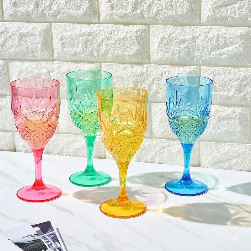 Khen's Shatterproof Vibrant Colored Wine Glasses, Luxurious & Stylish, Unique Home Bar Addition - 4 pk, 4 of 8
