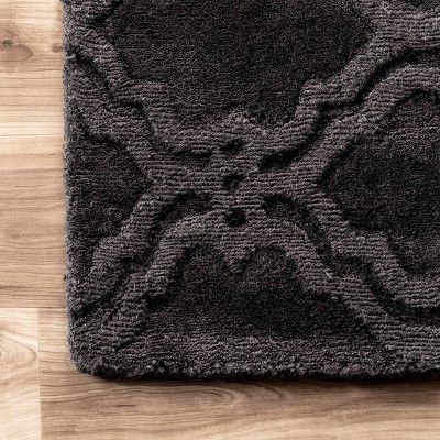 3'x5' Charcoal Hand Tufted Wool Geometric Area Rug
