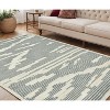 Gray And Ivory Wool Abstract Hand Hooked Area Rug - 2 of 4