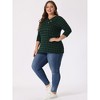 Agnes Orinda Women's Plus Size Comfy Knit 3/4 Sleeve V Neck Stripe Boho Casual Blouse - 3 of 4