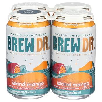 Brew Dr. Organic Island Mango Kombucha - 4ct/12 fl oz Cans