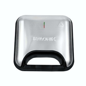 Kalorik Sandwich Maker, 4-in-1 Nonstick Surface, Stainless Steel, Black/Silver - 1 of 1