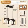 Kitchen Island Lighting£¬5-Light Adjustable Dining Room Light Fixtures, Rattan Frame Pendant Ceiling Chandelier£¬Modern Pendant Lighting - 4 of 4