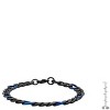 Steeltime Men's two tone stainless steel figaro chain bracelet. Color Options: Blue, Gold, Multi, Silver - 3 of 4