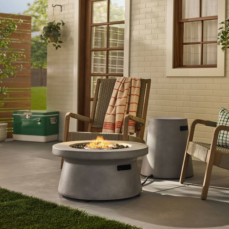 14&#34;x28&#34; Outdoor Patio Fire Table - Cement Gray - Hearth &#38; Hand&#8482; with Magnolia, 3 of 8