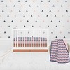 Bacati - Girls Triangles Mint Navy 10 pc Crib Bedding Set with 4 Swaddling Blankets - 2 of 4
