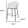 HomeRoots 30" Ivory And Black Shearling And Steel Bar Height Bar Chair - 3 of 4
