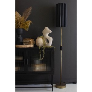 Black and Gold Floor Lamp – 63 Inch Height – Fluted Metal Shade for Living Room By kalalou - 1 of 4