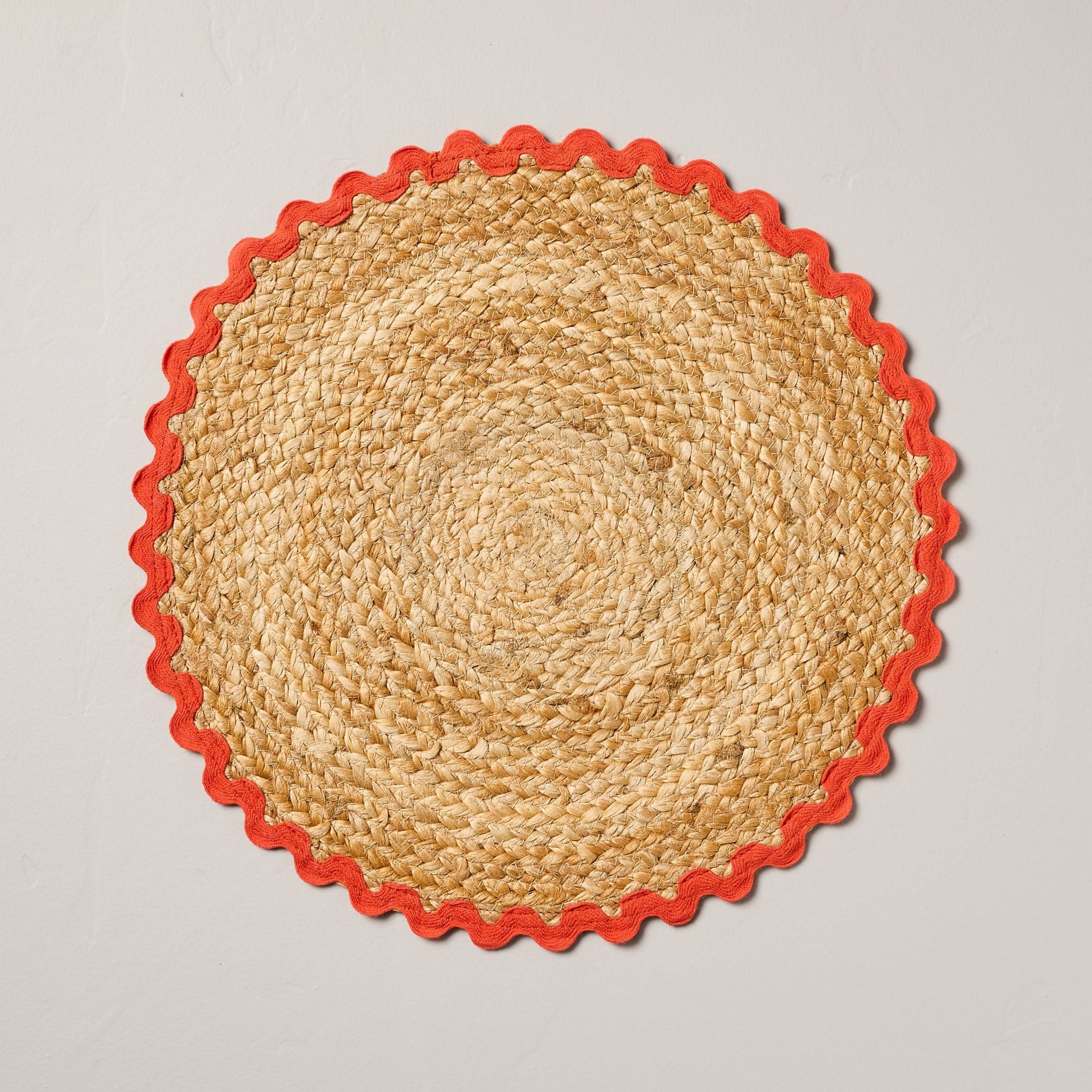 Round Woven Charger Rickrack Trim Poppy - Hearth & Hand™ with Magnolia