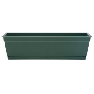 Bloem Dayton Rectangle Resin Window Box Planter with Saucer Tray - 1 of 4