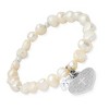 Steeltime Ladies freshwater pearls, stainless steel "Moms are...." heart charm and simulatd heart shape diamond beaded bracelet - 2 of 4