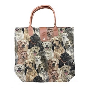 Signare USA Labrador Dog Brown Folding Bag - 1 of 3