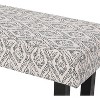 KWPZQEB 48.25" Boho Bench, Fabric Bench with Black Print, Wood Furniture, End of Bed Bench, Entryway Footrest for Hallway, Closet, White+Black - 2 of 4