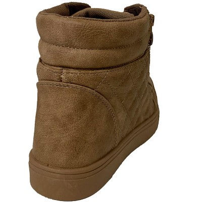 Женские кроссовки Bangka Women's Sneaker Boots High Top Zipper Lace up Fashion Casual Shoes , Beige-6 — фото 7