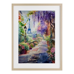 Stupell Industries Wisteria Walkway in Paris Framed Print Under Glass - 1 of 4