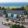 GDFStudio Keith Outdoor Acacia Wood 3 Seater Sofa and Coffee Table Set with Cushions - 2 of 4