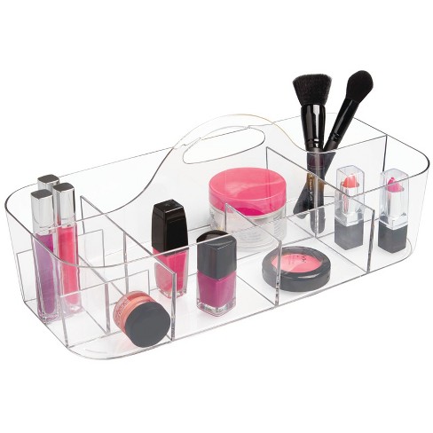 Enjoy Organizer enjoy organizer plastic portable makeup caddy tote divided  basket bin with handle, for bathroom storage - holds blush makeup