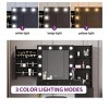 Vanity Desk With Outlet Makeup Vanity Sliding Hidden Drawers Large Mirror 10 Lighting Bulbs 3 Color & Brightness Adjustable With Stool - 3 of 4