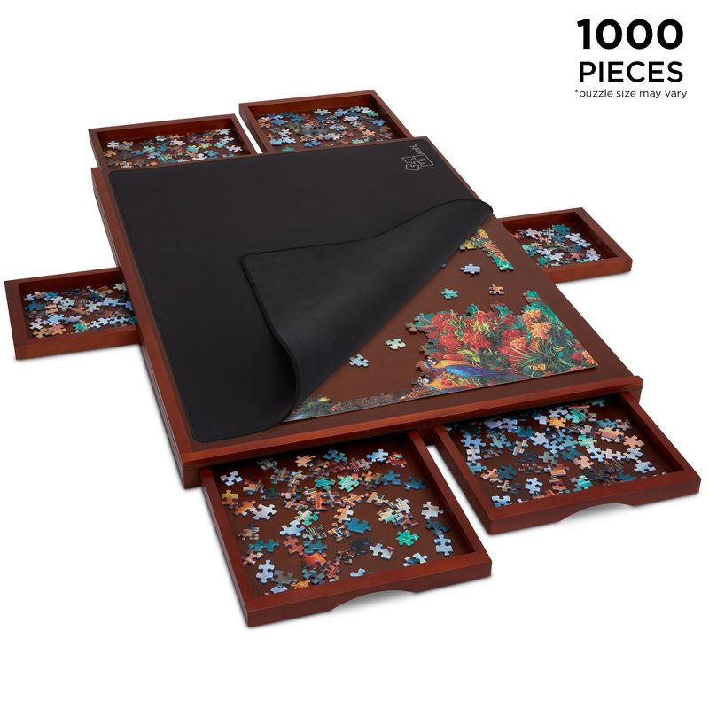 Jumbl 23" x 31" Jigsaw Puzzle Board, Portable Table with 4 Drawers, 2 of 9