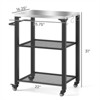 SEVOBAL Outdoor Grills, Griddles and Smokers Premium Stainless Steel Grill Cart with Foldable Side Table Cooking Station, Black, 37.4"*27.6"*19.7" - 3 of 4