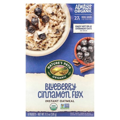 Nature's Path, Organic Instant Oatmeal, Blueberry Cinnamon Flax, 8 Packets, 11.3 oz