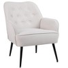 Modern Linen Upholstered Armchair With Metal Legs - ModernLuxe - 4 of 4