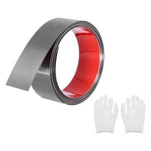 Unique Bargains Self Adhesive Waterproof Stainless Steel Wall Molding Trim with Gloves - 1 of 4