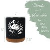 Elanze Designs 8 inch Moon Mushroom Leaf and Stars Large Ceramic Kitchen Utensil Holder Black and White Crock with Cork Base - 2 of 4