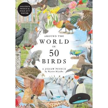 Around the World in 50 Birds 1000 Piece Puzzle - by  Mike Unwin (Hardcover)
