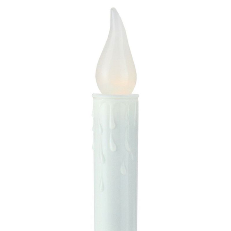 Northlight 8.5" Pre-Lit White and Gold LED Flickering Window Christmas Candle Lamp, 3 of 4