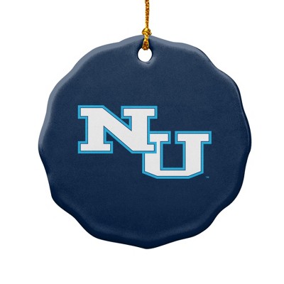 Northwood University Primary Logo Porcelain Scalloped Holiday Christmas Tree Ornament