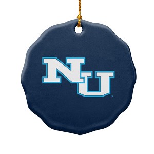 Northwood University Primary Logo Porcelain Scalloped Holiday Christmas Tree Ornament - 1 of 4