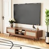 MAYEERTY Dark Walnut 65" Mid Century Modern TV Stand, Boho Console with Cable Management - Living Room - 3 of 4