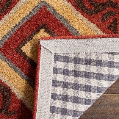 Heritage Red and Multi Wool 6' Square Area Rug